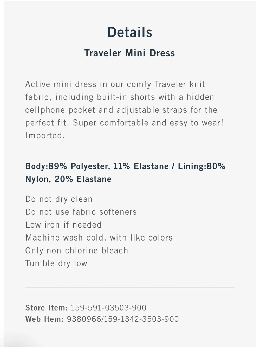 Abercrombie & Fitch Traveler Mini Workout Exercise Dress - Picture 6 of 8